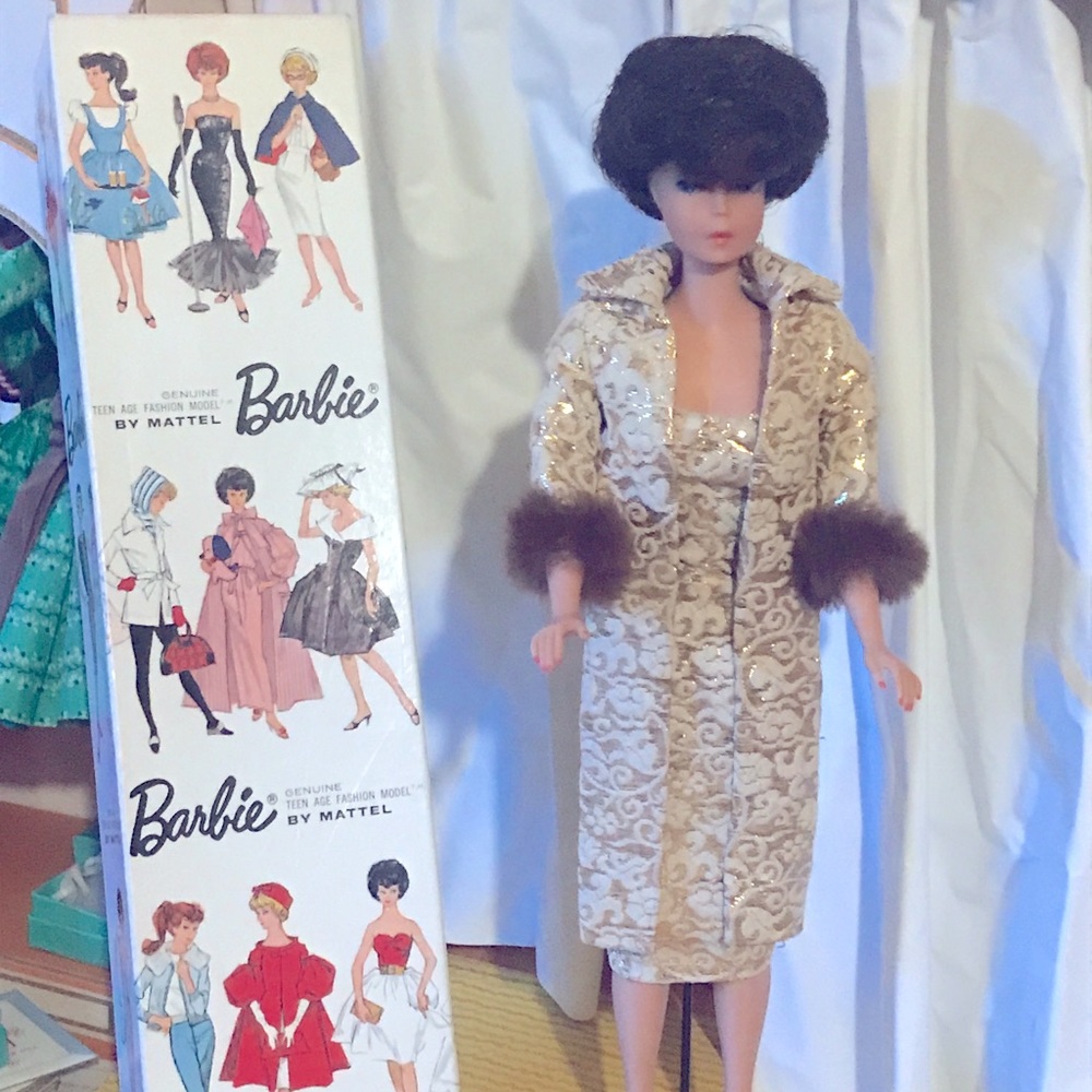 Vintage Barbie Doll bubble cut with Box & stand